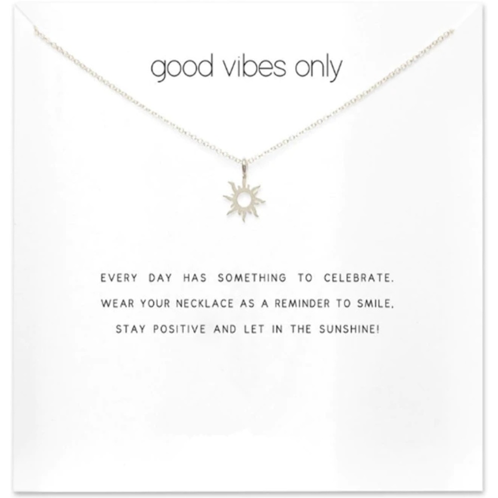 Good Vibes Only Sun Positivity Necklace